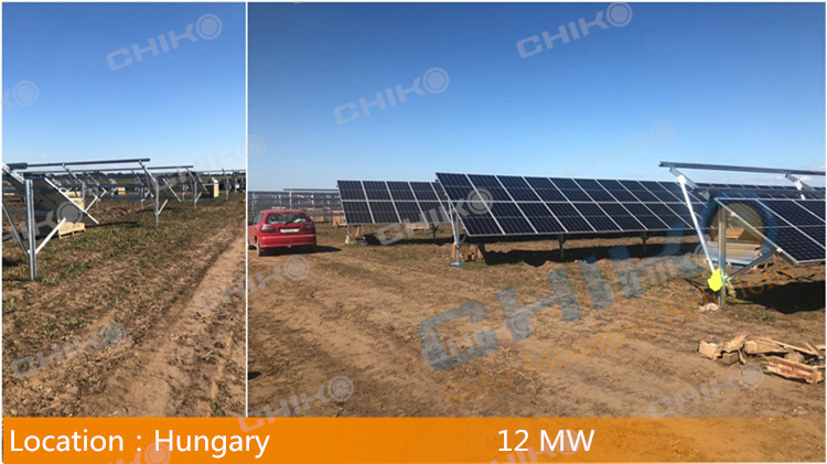 Hungary 12MW Ground Project-CHIKO Pile Solar Mounting System