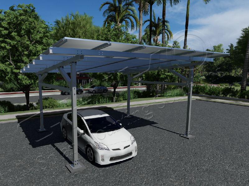 Four-Pillar Carport Photovoltaic Bracket—Powering Green Travel